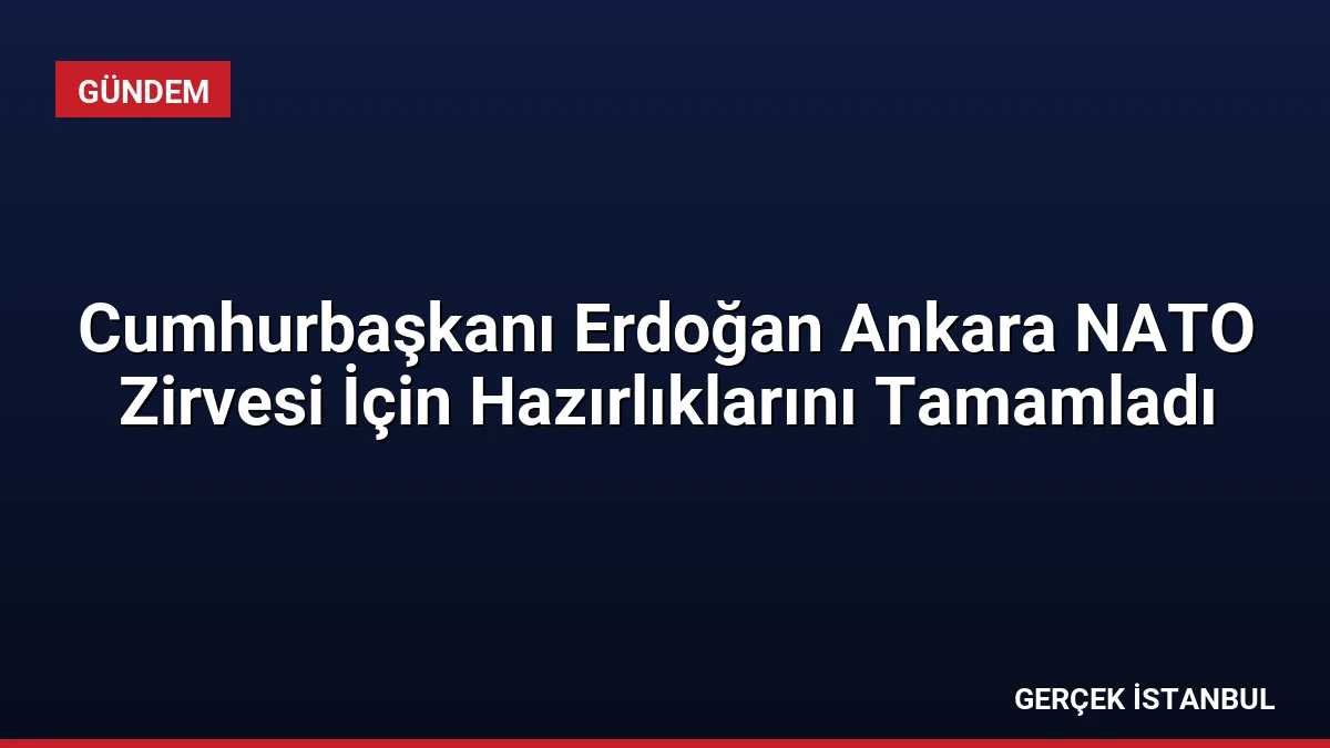 Cumhurbaşkanı Erdoğan Ankara NATO Zirvesi İçin Hazırlıklarını Tamamladı