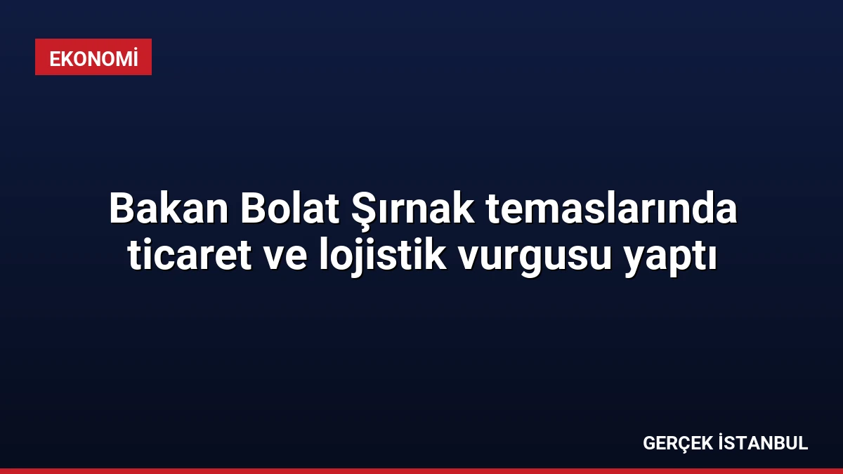 Bakan Bolat Şırnak temaslarında ticaret ve lojistik vurgusu yaptı