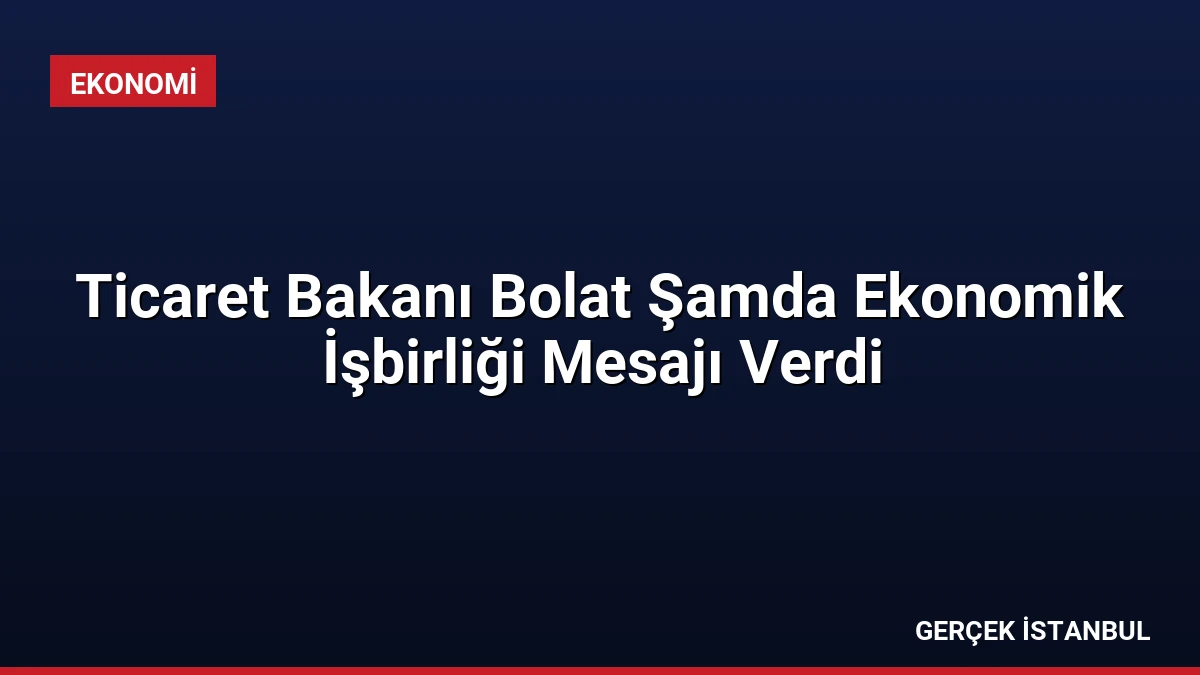 Ticaret Bakanı Bolat Şamda Ekonomik İşbirliği Mesajı Verdi