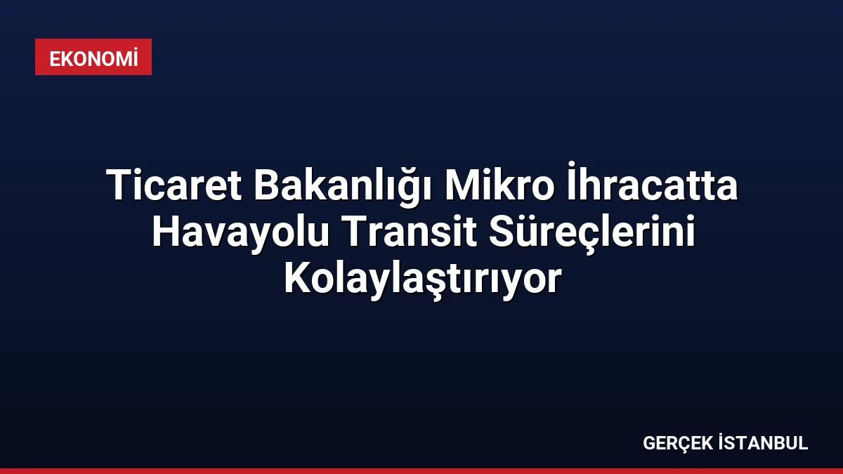 Ticaret Bakanlığı Mikro İhracatta Havayolu Transit Süreçlerini Kolaylaştırıyor