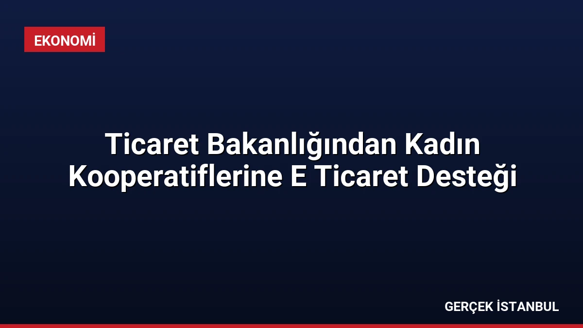 Ticaret Bakanlığından Kadın Kooperatiflerine E Ticaret Desteği