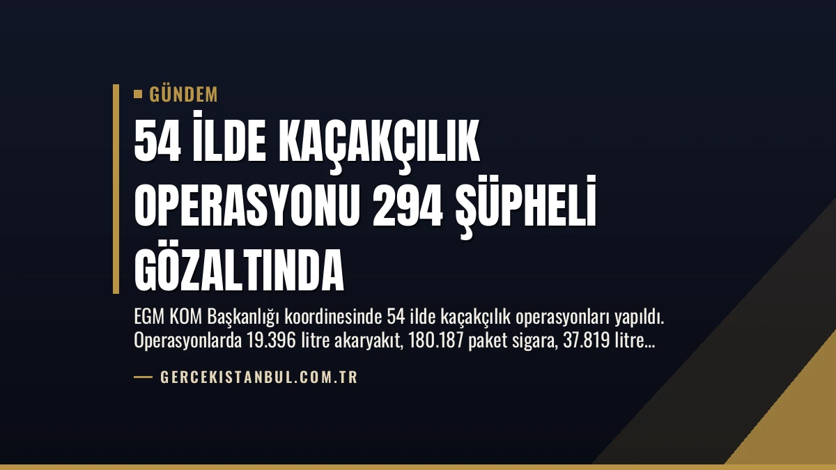 54 İlde Kaçakçılık Operasyonu 294 Şüpheli Gözaltında